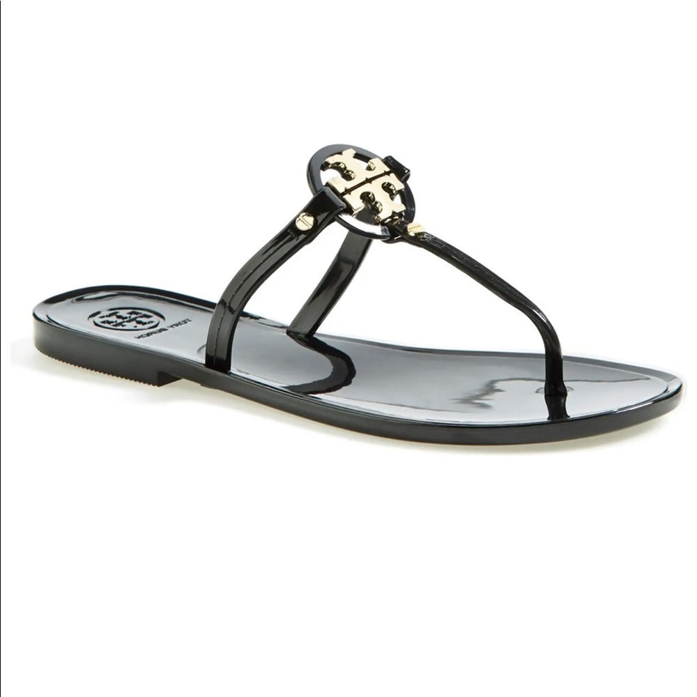 Like New! Black + Gold Tory Burch Sandals
